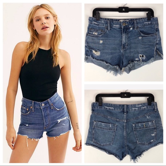 Free People Pants - Feee People Distressed Denim Shorts